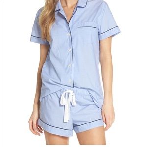 J. Crew Tipped Light Blue Cotton Pajamas sz XS